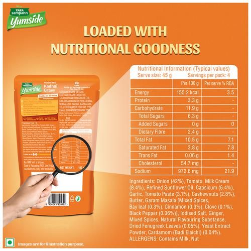 Tata Sampann Yumside Punjabi Style Kadhai Gravy - Ready To Cook, 180 g-3.webp